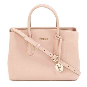 Furla Tessa Tote Leather Shoulder Bag Pink
